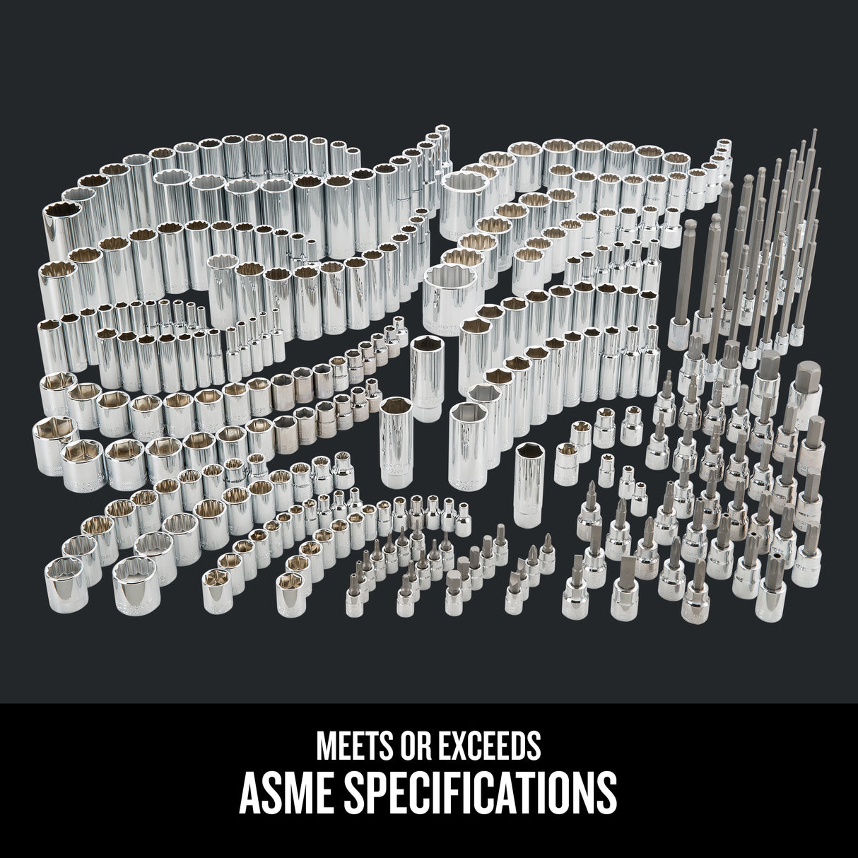 299-Piece Standard (SAE) and Metric Polished Chrome Mechanics Tool Set CMMT45310