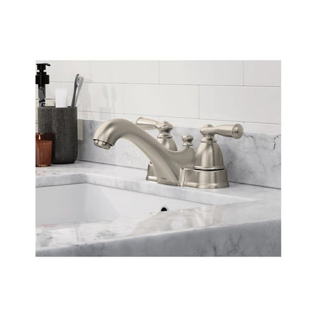 Banbury Bathroom Faucet Spot Resist Nickel 2 Handle Low Arc WS84912SRN