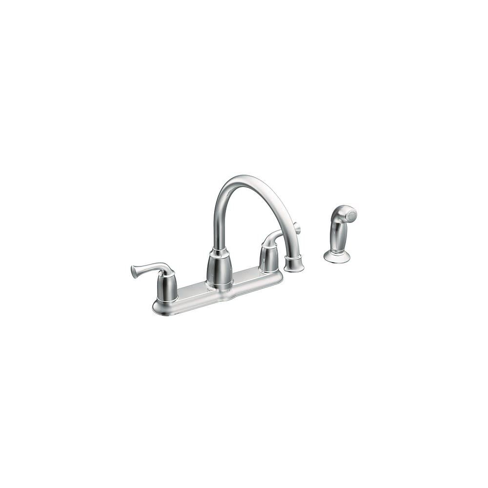 Banbury Chrome 2 Handle High Arc Kitchen Faucet with Side Spray CA87553