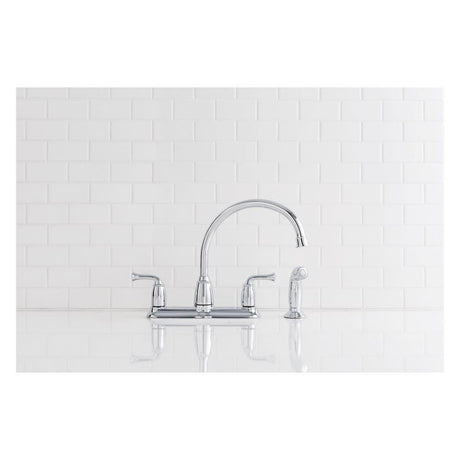 Banbury Chrome 2 Handle High Arc Kitchen Faucet with Side Spray CA87553