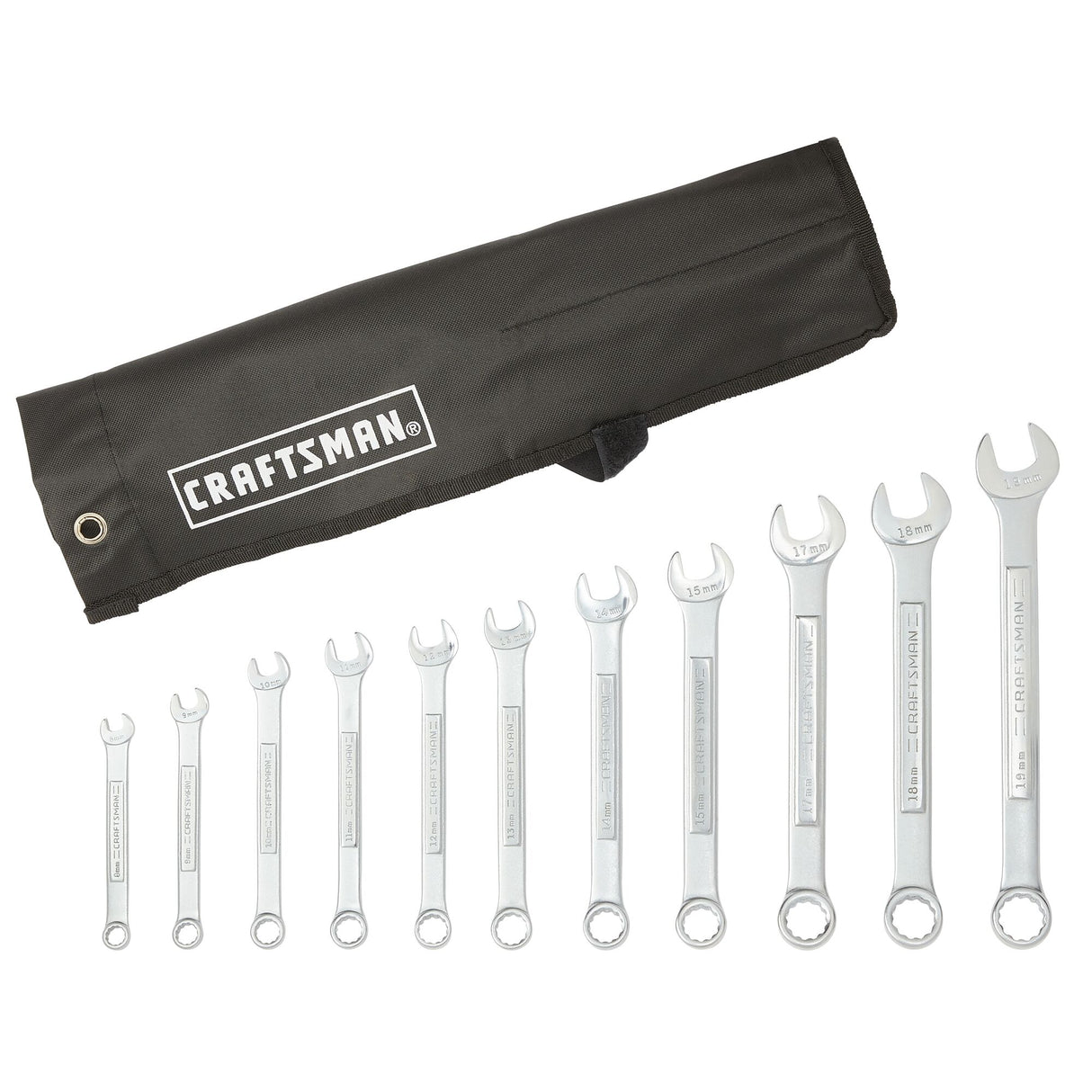 11-Piece Set 12-point Metric Combination Wrench Includes Soft Case CMMT10947