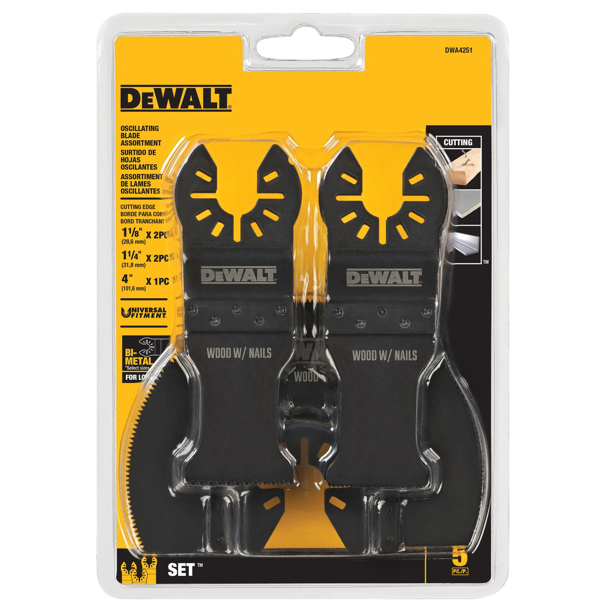 5-Pack Multiple Materials Oscillating Tool Blade DWA4251