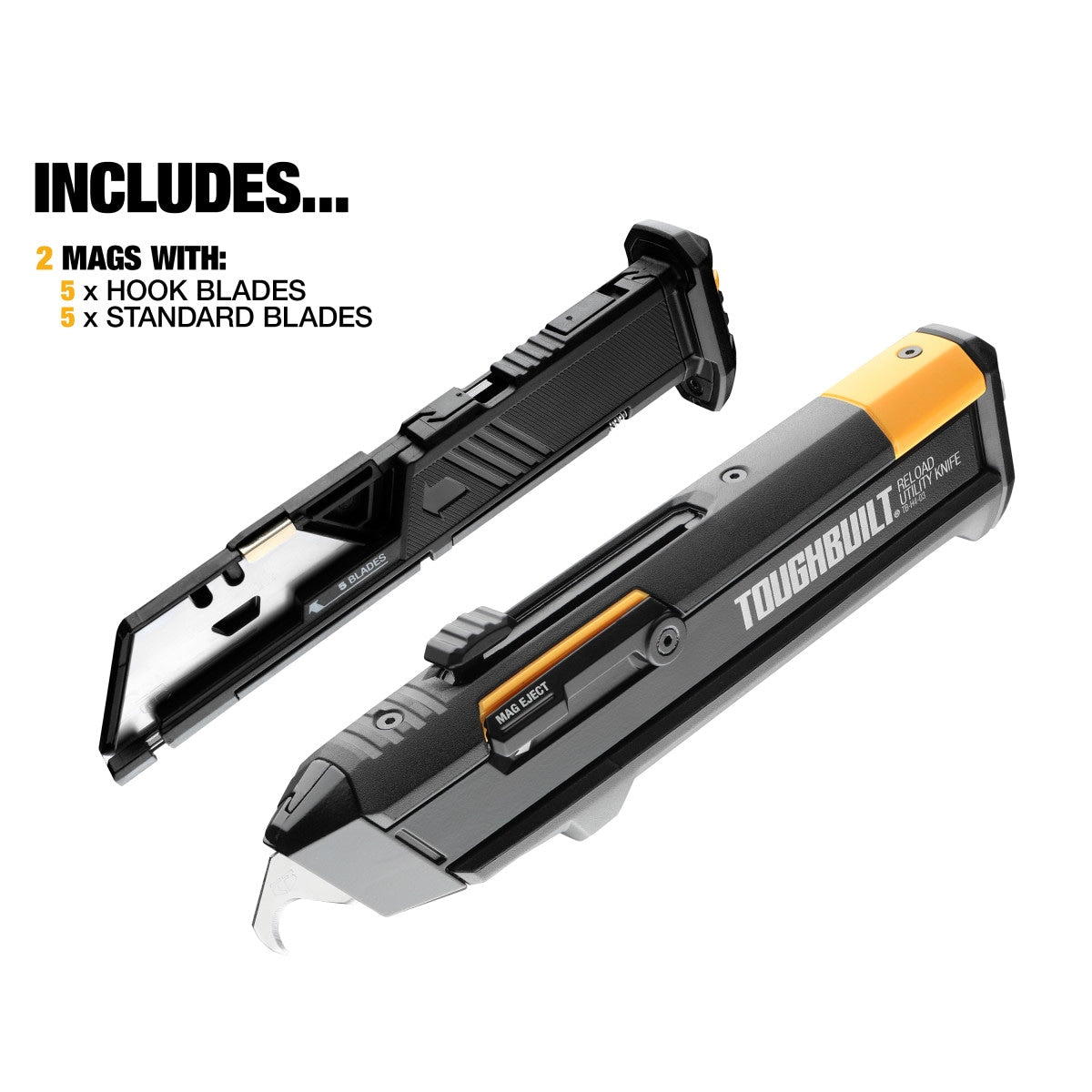 Reload Utility Knife with 2 Mags 3/4-in 10-Blade Retractable Utility Knife with On Tool Blade Storage TB-H4S2-03