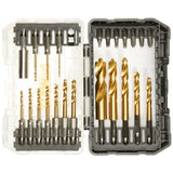 23-Piece Assorted x Titanium Nitride Coated Hss Jobber Length Twist Drill Bit Set DD5165