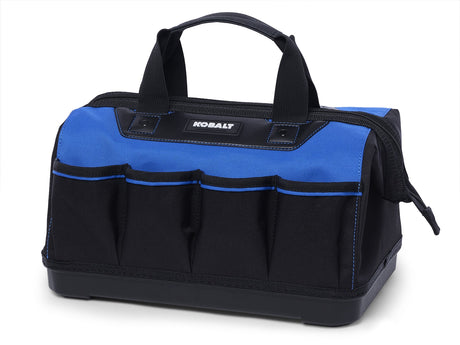 Hard Bottom Black/Blue Polyester 14-in Zippered Tool Bag KB-78B-14