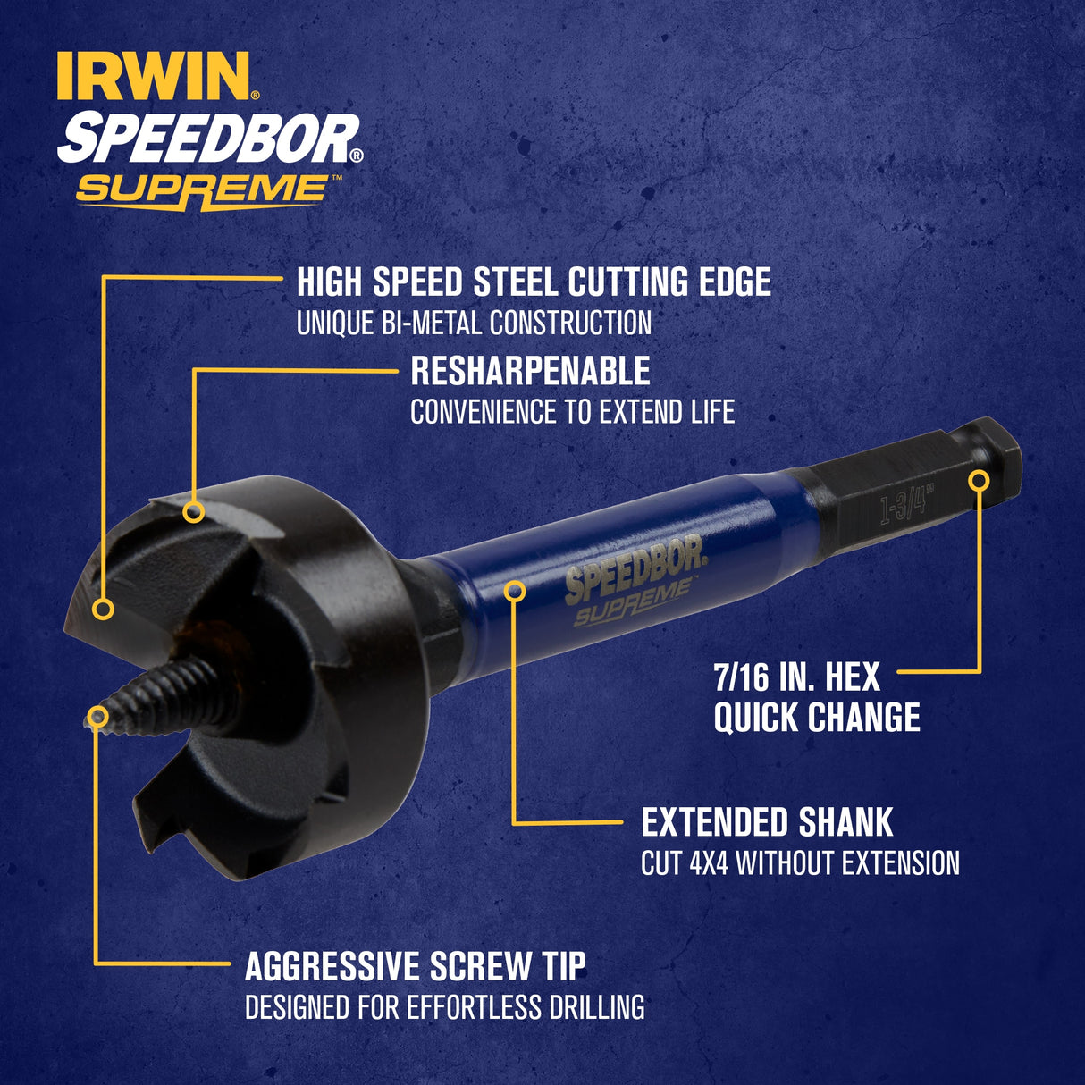 SPEEDBOR SUPREME 1-3/4-in x 6-in Woodboring Self-feed Drill Bit IWAX2006