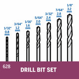 7-Piece Assorted High-speed Steel Jobber Length Twist Drill Bit Set 5000628-01