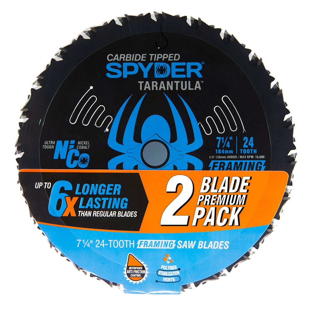 Framing 7-1/4-in 24-Tooth Rough Finish Tungsten Carbide-tipped Steel Circular Saw Blade (2-Pack) SPY-13001-2