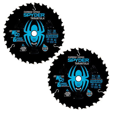 Framing 7-1/4-in 24-Tooth Rough Finish Tungsten Carbide-tipped Steel Circular Saw Blade (2-Pack) SPY-13001-2