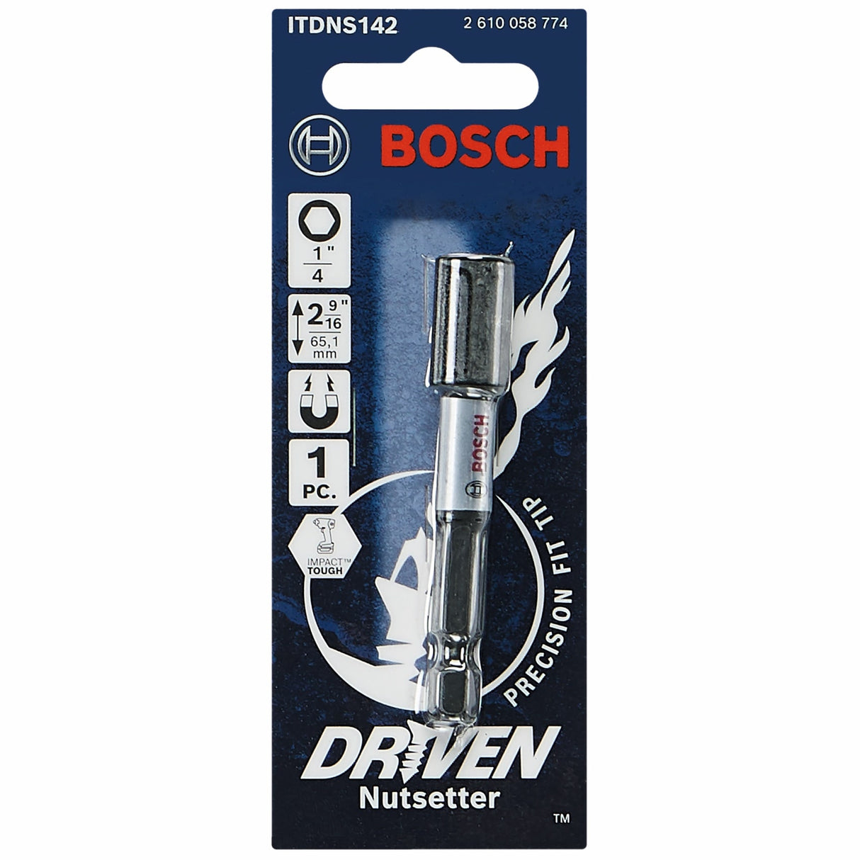 Driven 1/4-in x 2-9/16-in Nutsetter Impact Driver Bit ITDNS142