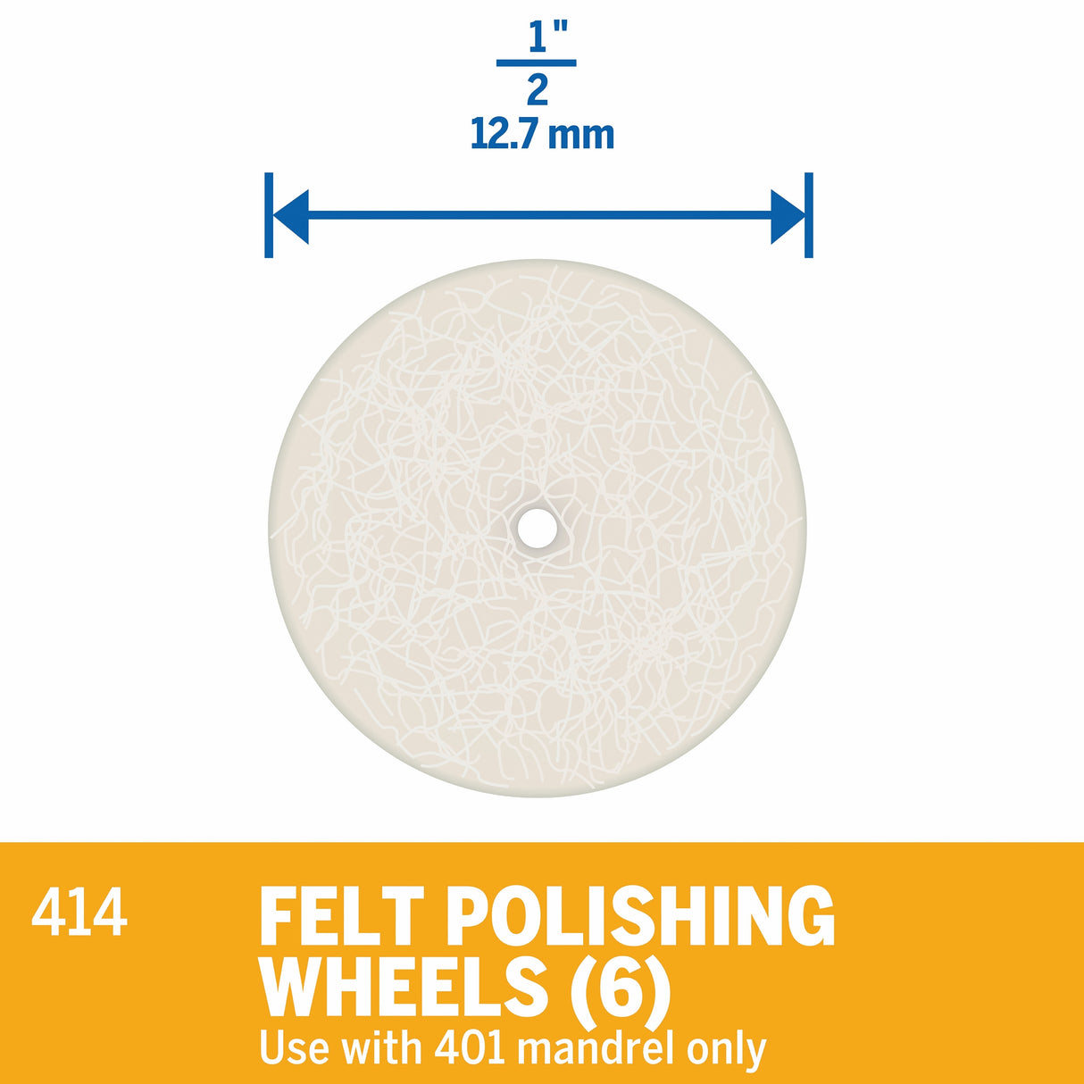 Fiber 1/2-in Cleaning/Polishing Wheel Accessory 414-03