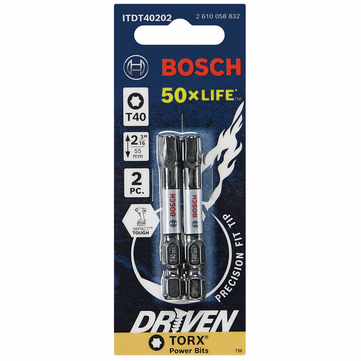 Driven 1/4-in x 2-in Torx Impact Driver Bit (2-Piece) ITDT40202