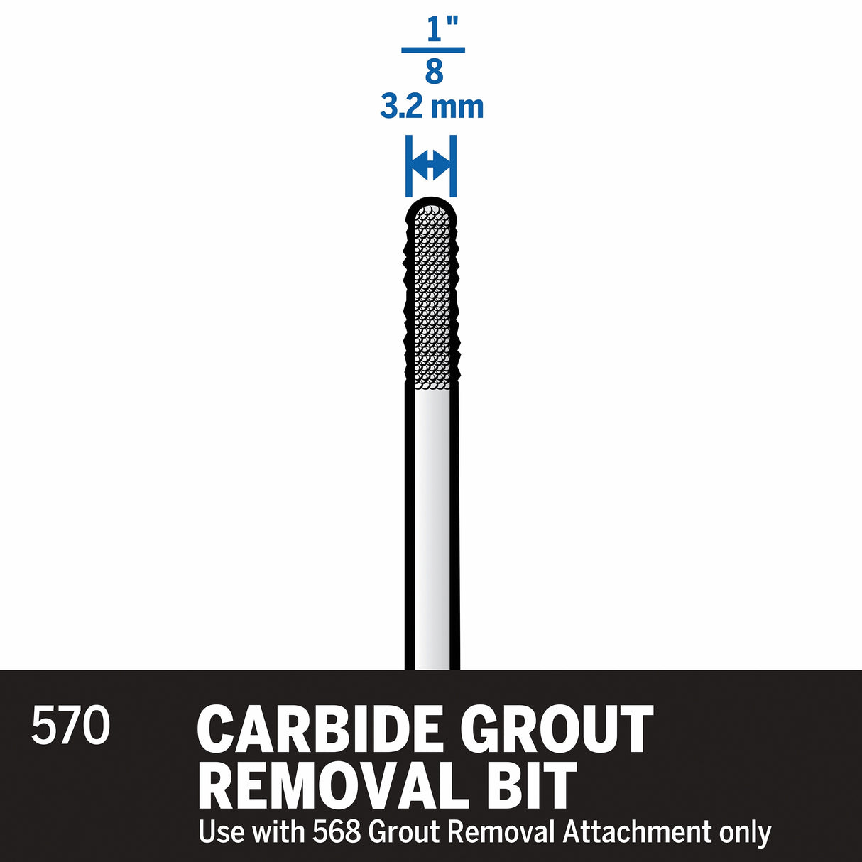 Steel 1/8-in Grout Removal Bit Accessory 5000570