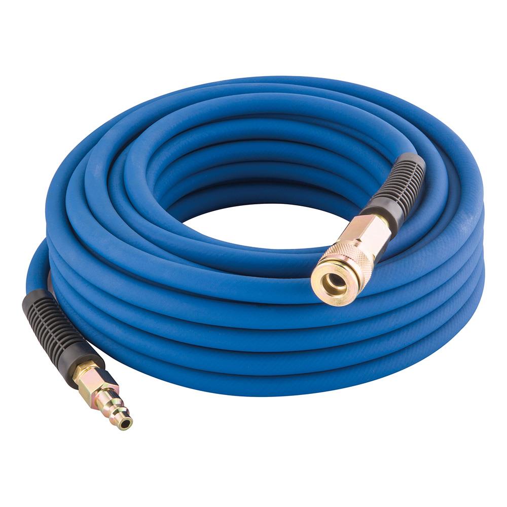 50-foot Hybrid Rubber and PVC Air Hose Lightweight Kink-resistant Compressed Air Hose with Solid Brass Couplings E1450PVCR