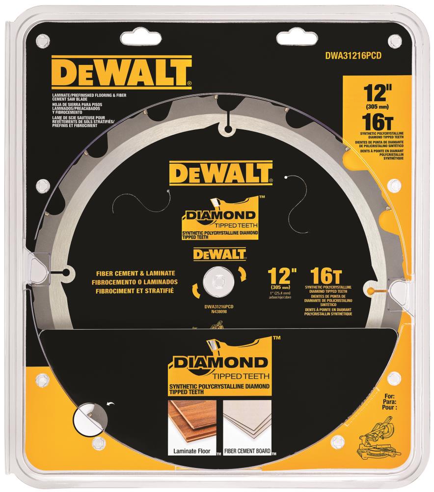 12-in 16-Tooth Diamond Miter Saw Blade DWA31216PCD