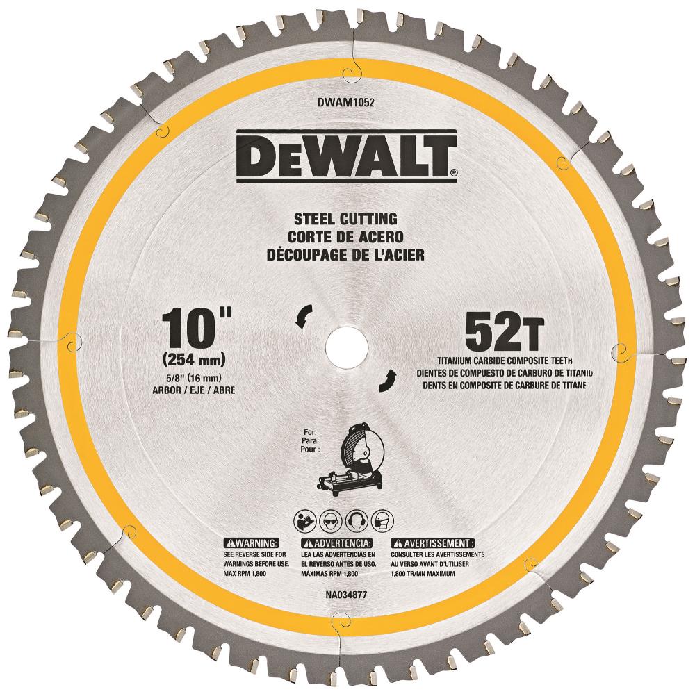 10-in 52-Tooth Tungsten Carbide-tipped Steel Chop Saw Blade DWAM1052