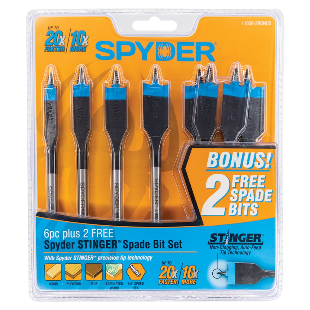 Stinger 6-Piece x 6-in Woodboring Spade Drill Bit Set 11036-2 BONUS