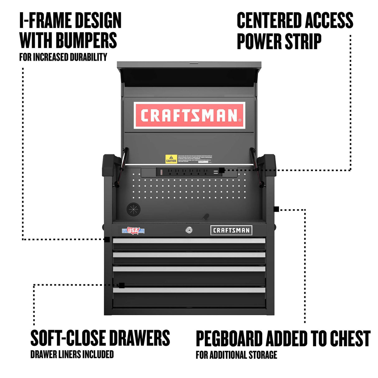 2000 Series 26-in W x 24.7-in H 4-Drawer Steel Tool Chest (Black) CMST98267BK