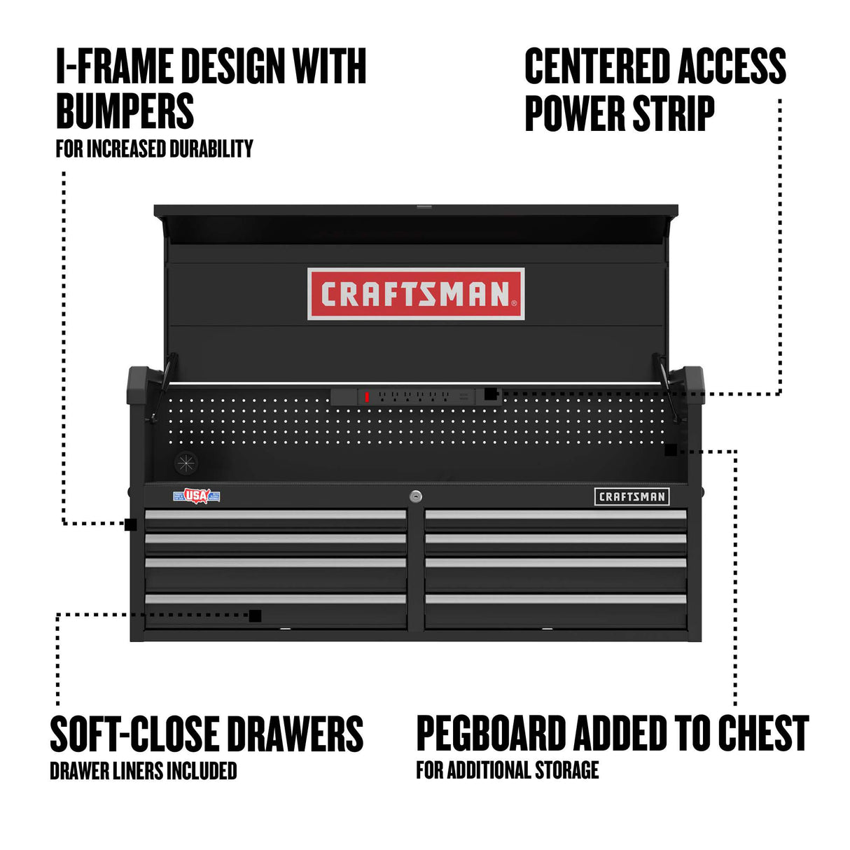 2000 Series 51.5-in W x 24.7-in H 8-Drawer Steel Tool Chest (Black) CMST98272BK