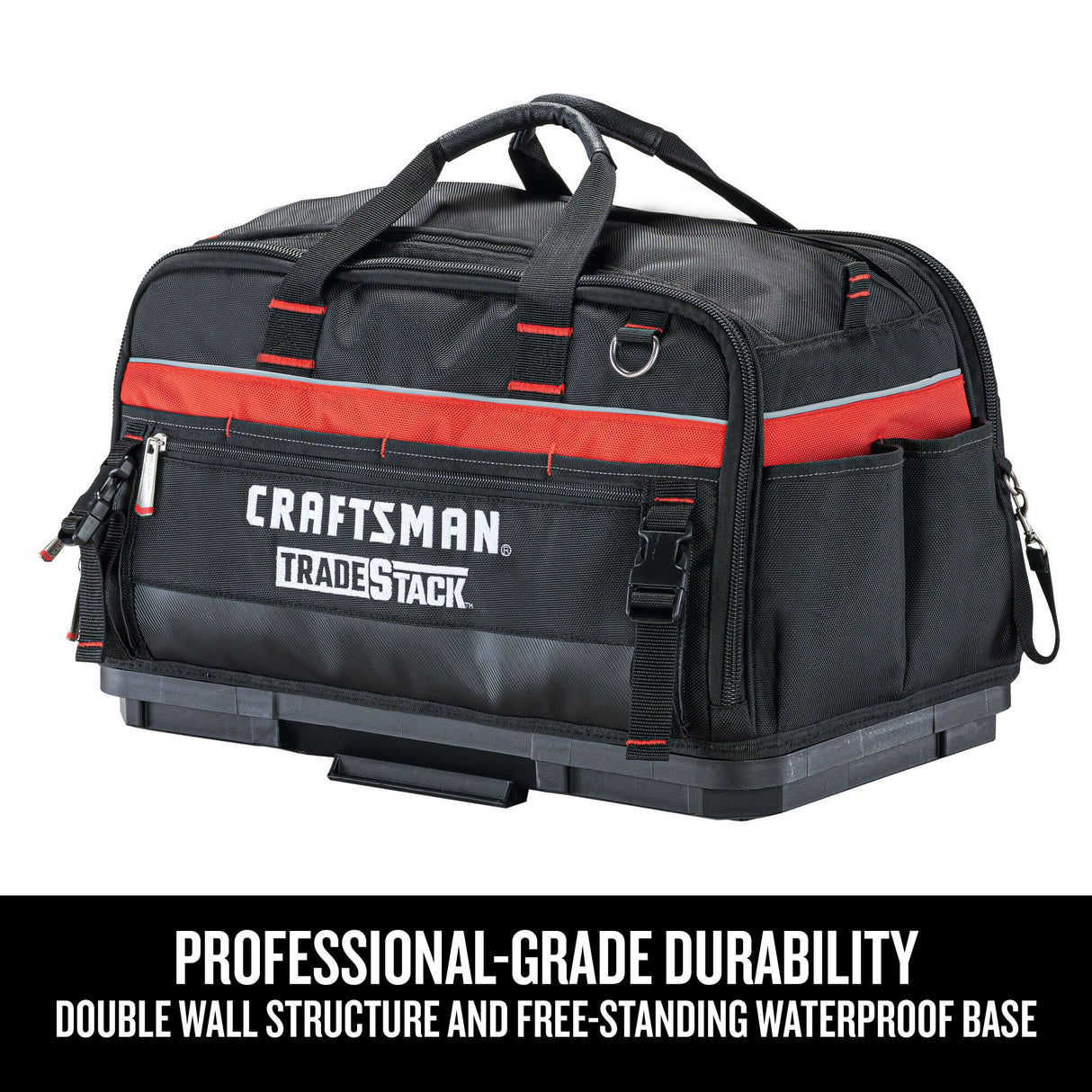 TRADESTACK System Black/Red Polyester 22.5-in Tool Bag CMST21450