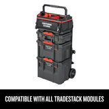 TRADESTACK System Black/Red Polyester 22.375-in Zippered Tool Tote CMST21451