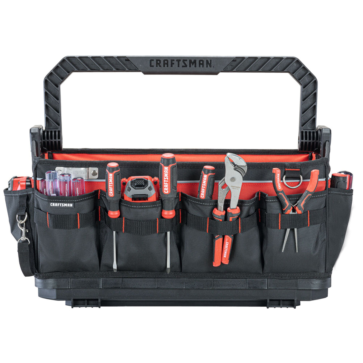 TRADESTACK System Black/Red Polyester 22.375-in Zippered Tool Tote CMST21451