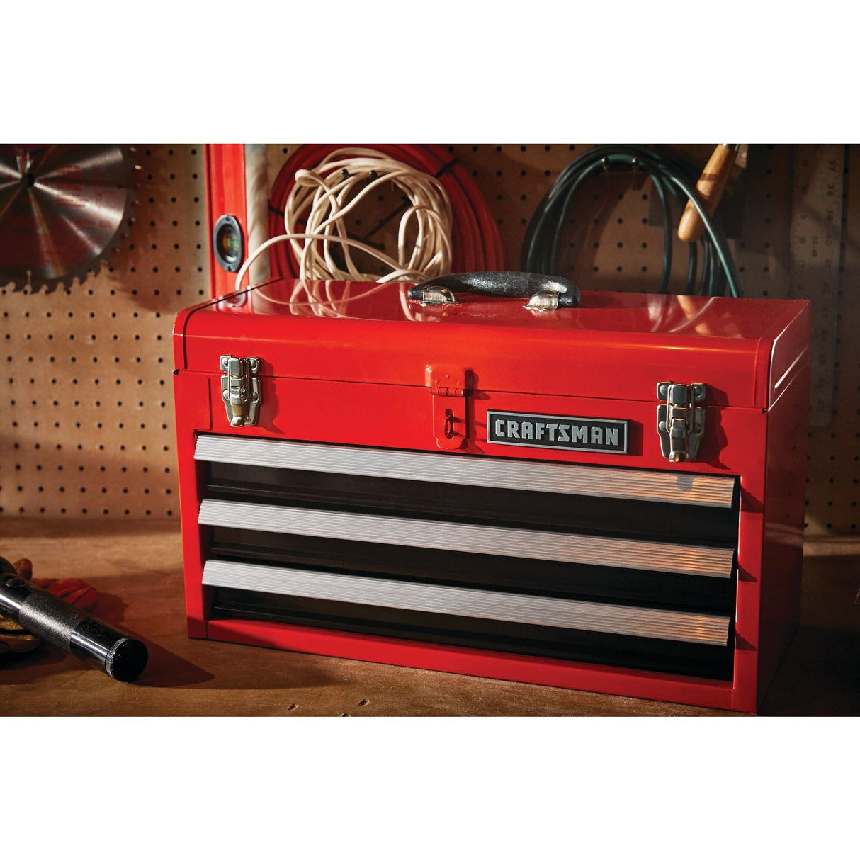 Portable 20.5-in W x 12-in H x 8.5-in D 3-Drawer Red Steel Tool Box CMST98245RB