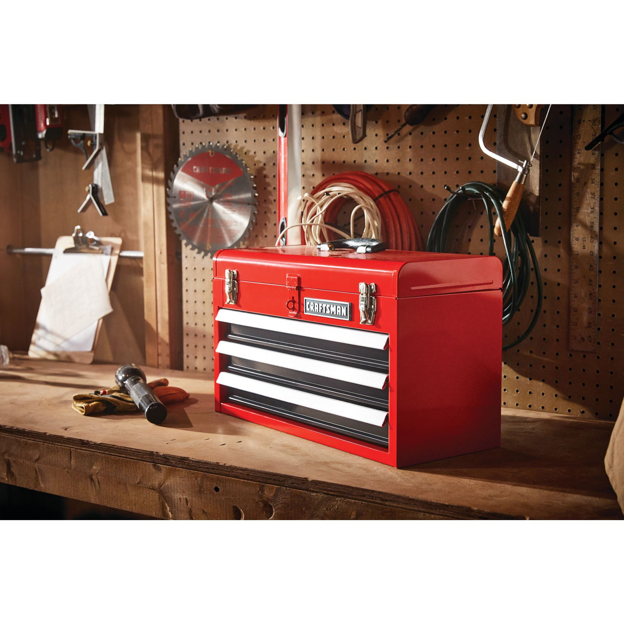 Portable 20.5-in W x 12-in H x 8.5-in D 3-Drawer Red Steel Tool Box CMST98245RB