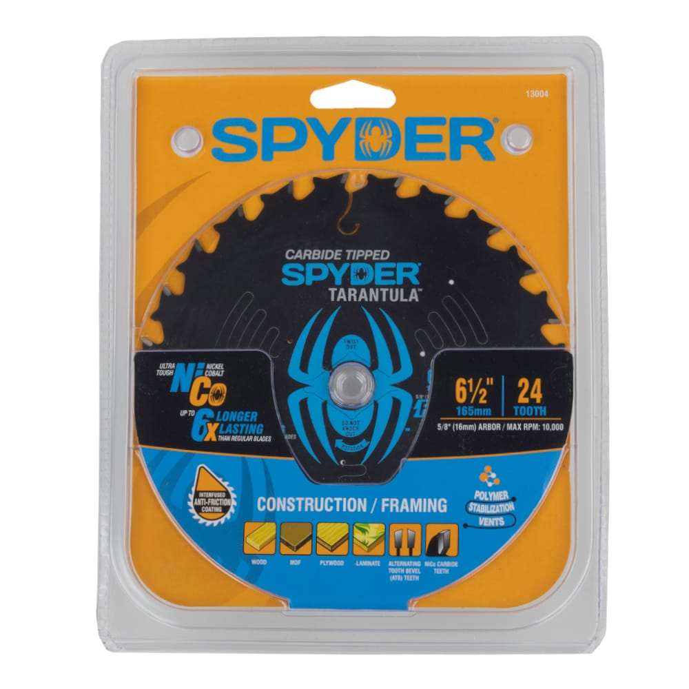 Framing 6-1/2-in 24-Tooth Rough Finish Tungsten Carbide-tipped Steel Circular Saw Blade (2-Pack) SPY-13004-2