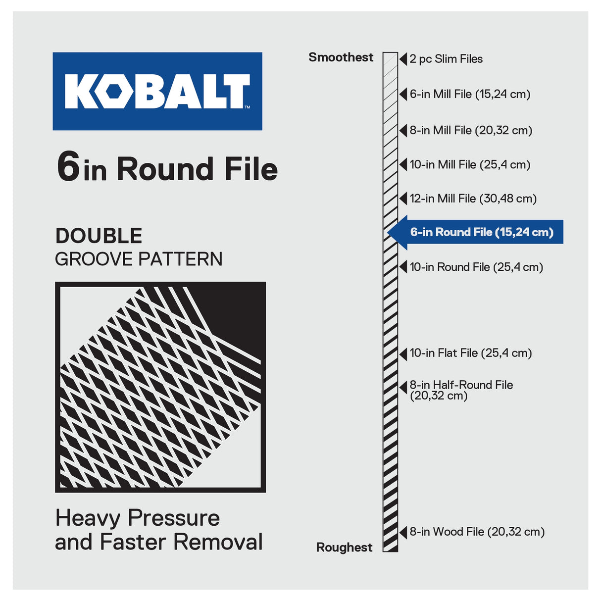 Double-cut Bastard Tooth Round File K6R