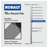 10-in Double-cut Bastard Tooth Round File K10R