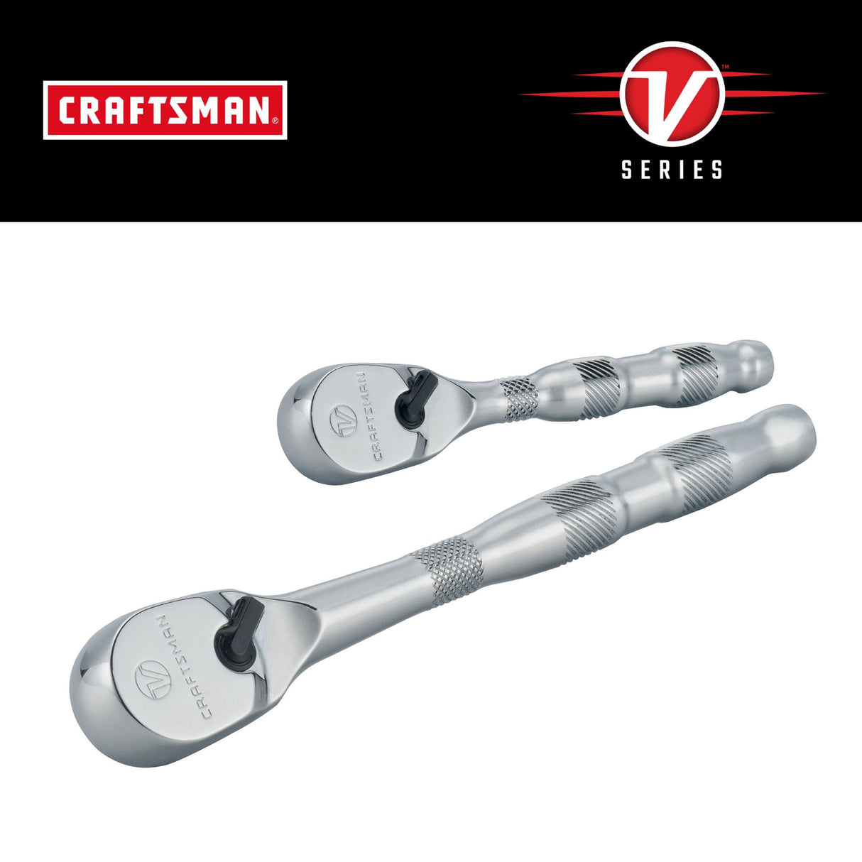 V-Series 2-Piece Set-Tooth Set Drive Comfort Grip Handle Ratchet Set CMMT86501V