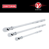 V-Series 3-Piece Set-Tooth 1/2-in; 3/8-in; 1/4-in Drive Comfort Grip Handle Flexible Head Ratchet Set CMMT86505V