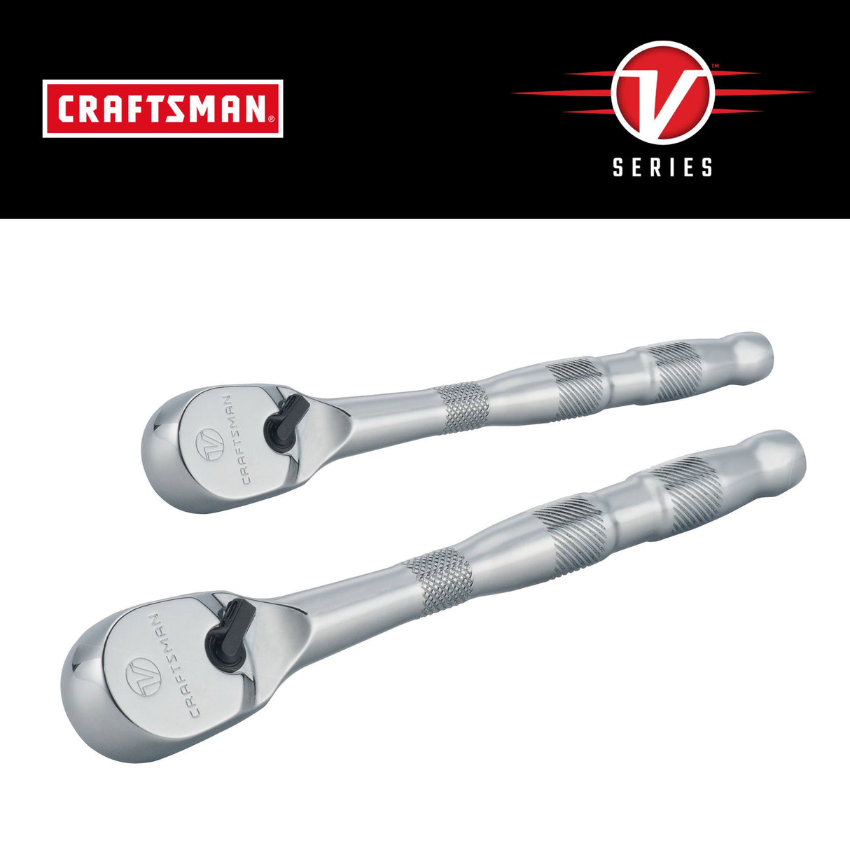 V-Series 2-Piece 96-Tooth Set Drive Comfort Grip Handle Ratchet Set CMMT86503V