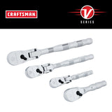 V-Series 4-Piece Set-Tooth Set Drive Comfort Grip Handle Flexible Head Ratchet Set CMMT86507V