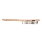 Large Stainless Steel Wire Brush, 3 x 19, Brown, Heavy-Duty, Long Handle, 1 Brush KH586