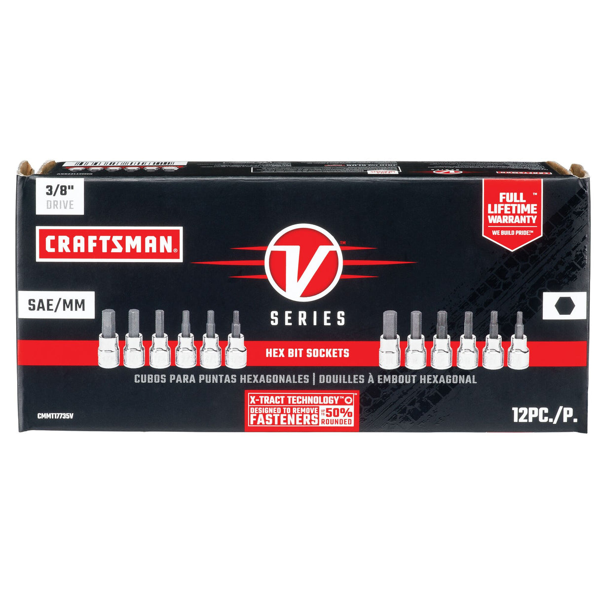 V-Series 12-Piece 3/8-in Drive Set Hex Bit Driver Socket Set CMMT17735V