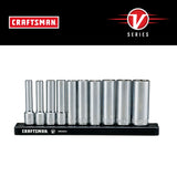 V-Series 1/4-in Drive Standard (SAE) Deep Socket Set (10-Pieces) CMMT17315V