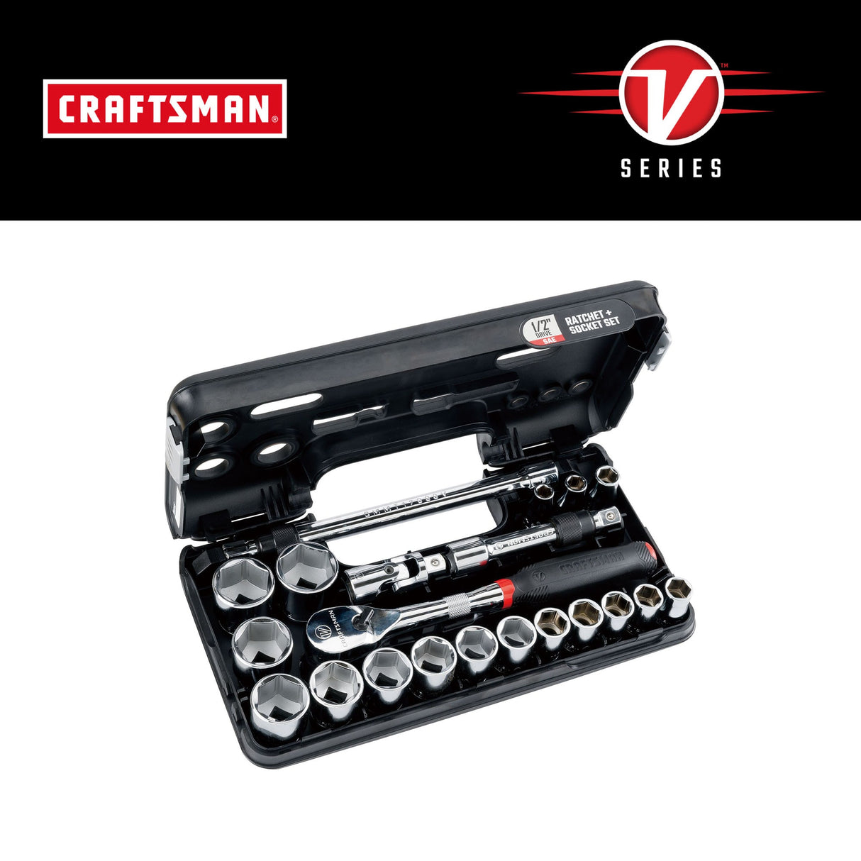 V-Series 1/2-in Drive Standard (SAE) Shallow Socket Set (21-Pieces) CMMT45754V