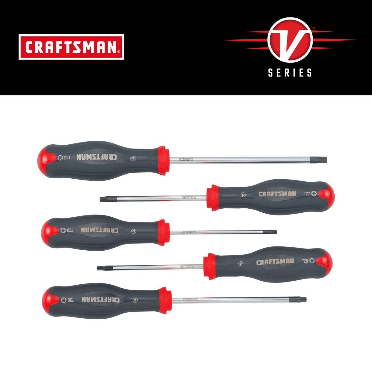 V-Series 5-Piece Bi-material Handle Assorted Drive Screwdriver Set CMHT65630V