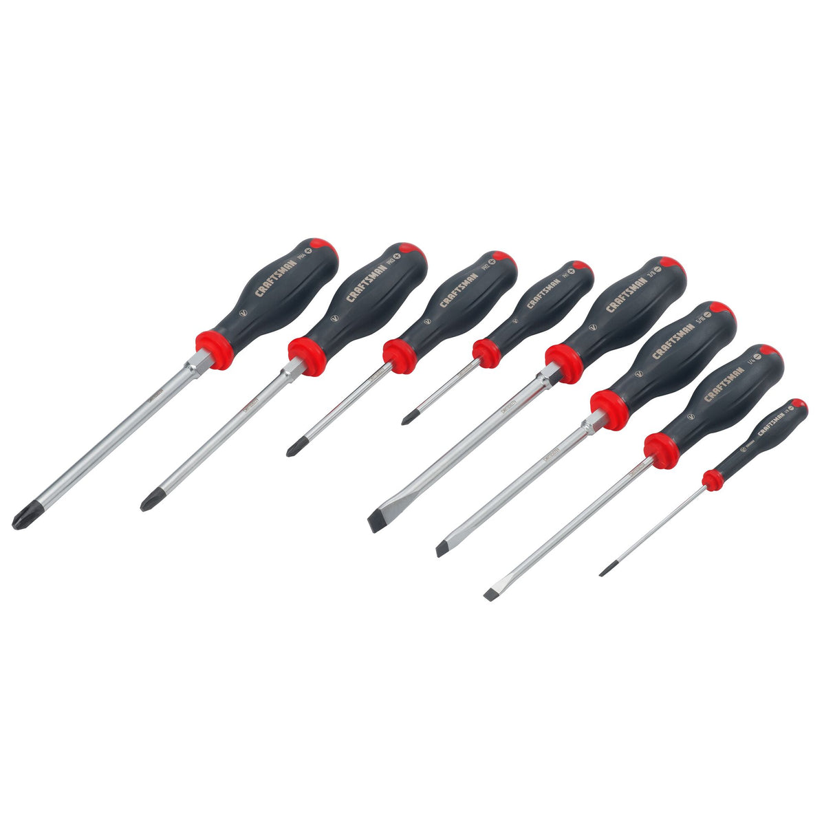 V-Series 8-Piece Bi-material Handle Assorted Drive Screwdriver Set CMHT65618V