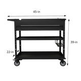 Steel Storage Module 40-in Work Cart with Power Tool Holder - Black MUC4039B