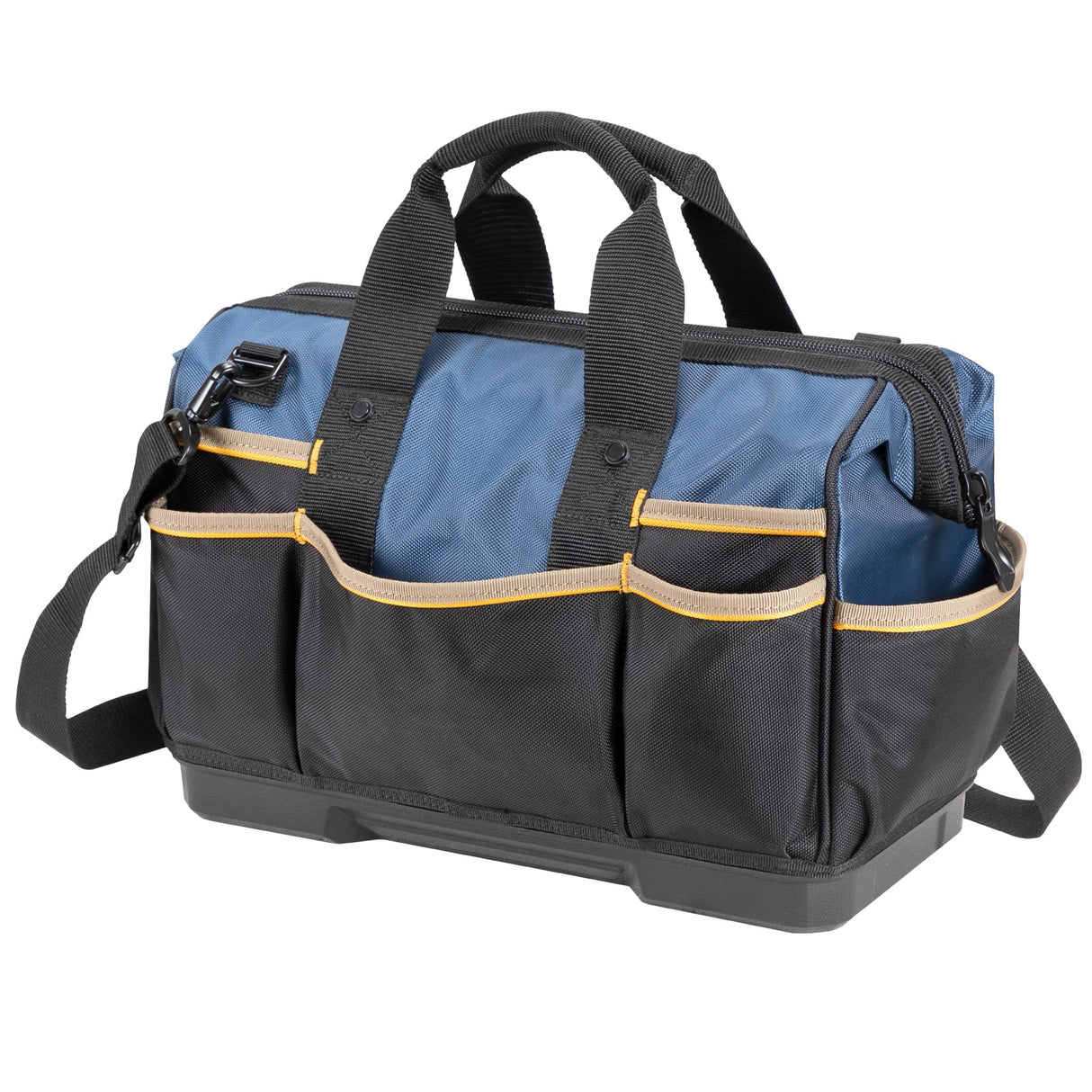 Black/Blue Ballistic Nylon 16-in Zippered Tool Bag PB1563