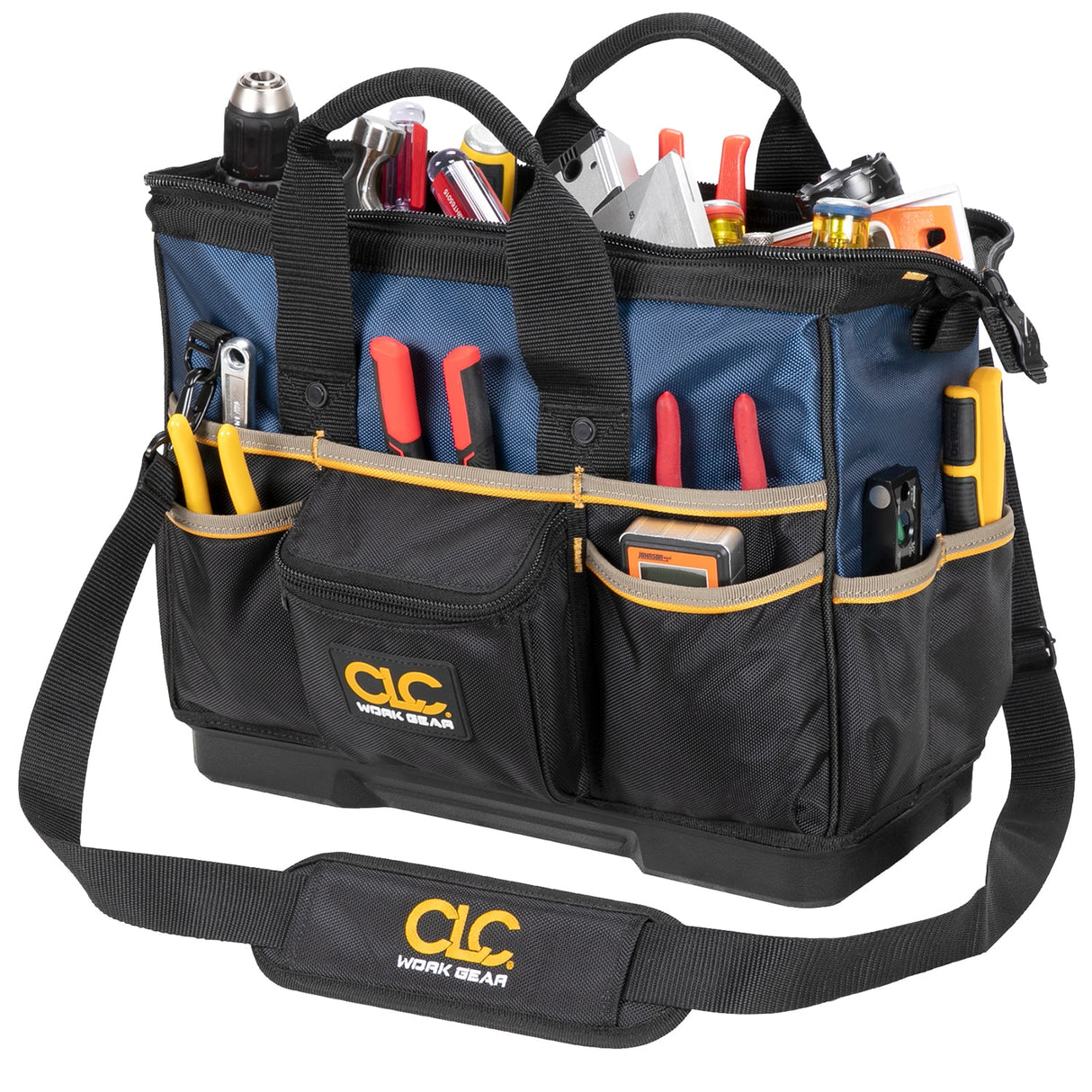 Black/Blue Ballistic Nylon 16-in Zippered Tool Bag PB1563