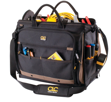 Black/Khaki Polyester 7-in Zippered Tool Bag 1539