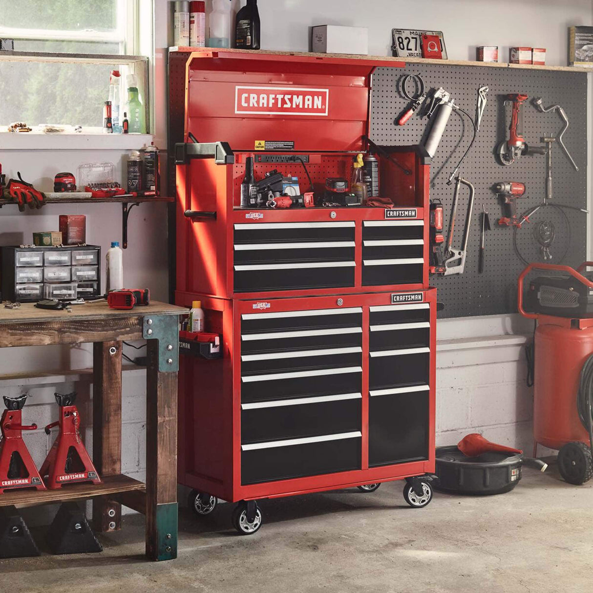 2000 Series 41-in W x 37.5-in H 10-Drawer Steel Rolling Tool Cabinet (Red) CMST98270RB