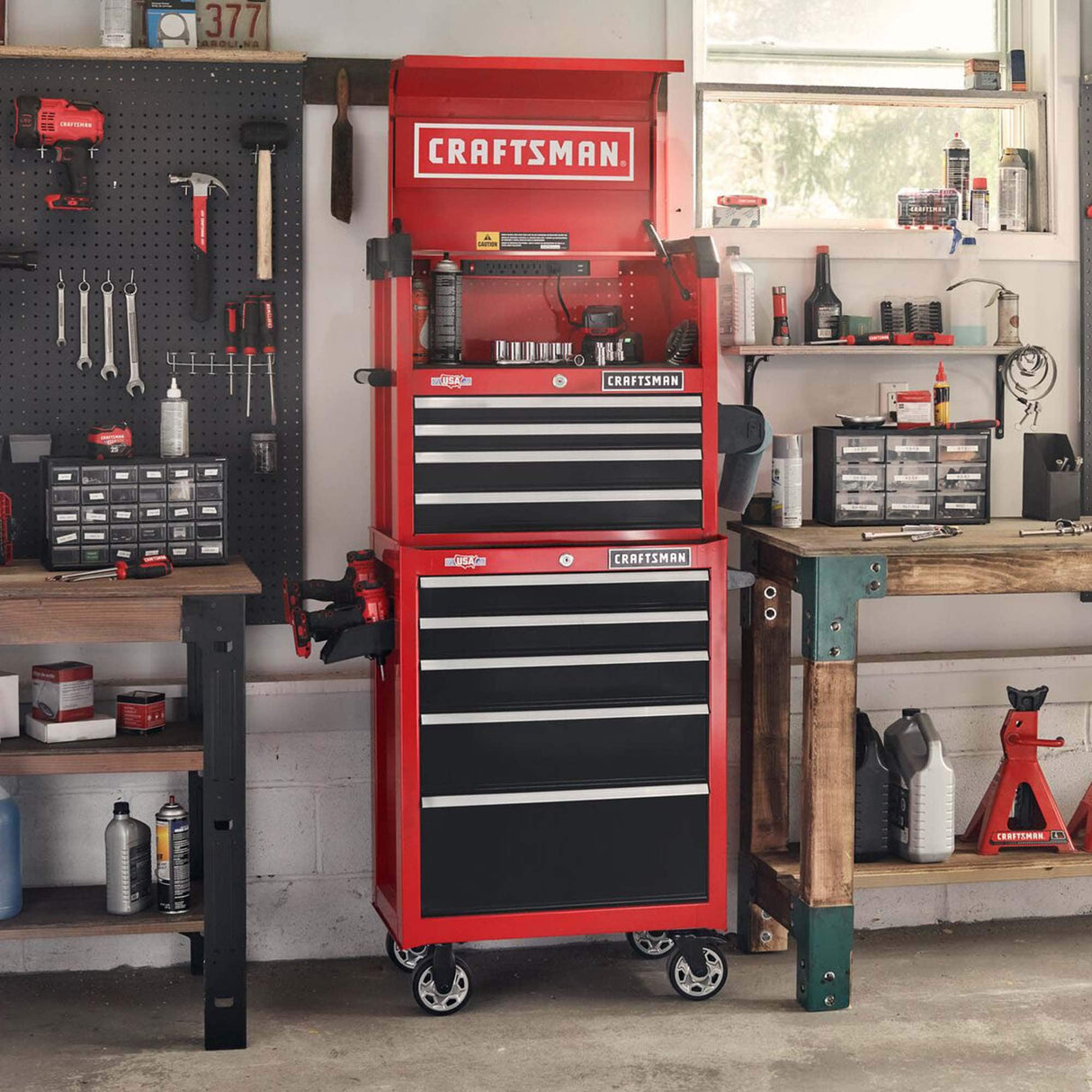 2000 Series 26-in W x 36.5-in H 5-Drawer Steel Rolling Tool Cabinet (Red) CMST98268RB