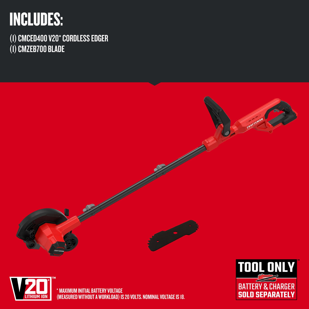 V20 7.5-in Handheld Battery Lawn Edger (Battery Not Included) CMCED400B