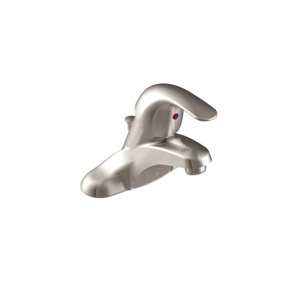 MOEN Adler WSL84502SRN 4 in Single-Handle Low-Arc shops Bathroom Faucet Brushed Nickel