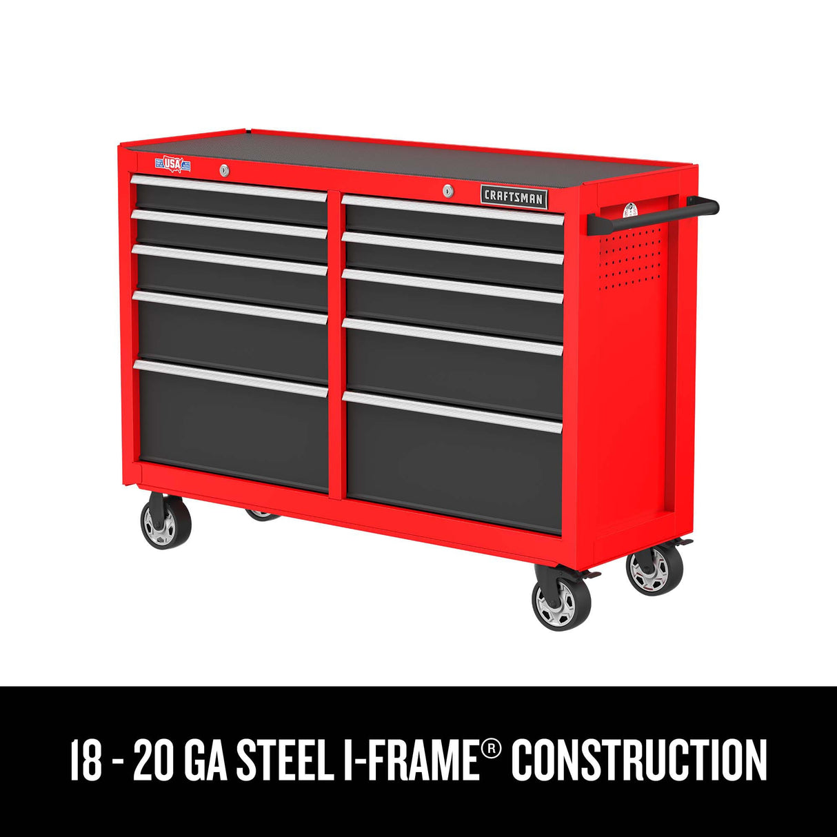 2000 Series 52-in W x 37.5-in H 10-Drawer Steel Rolling Tool Cabinet (Red) CMST98273RB